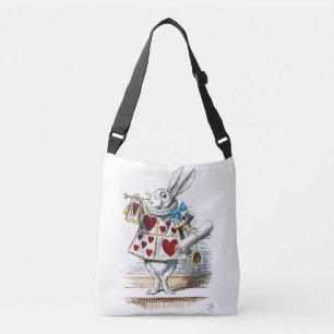 White Rabbit Alice Wonderland Rabbit of Hearts Crossbody Bag