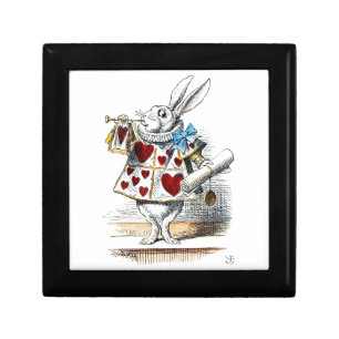 White Rabbit Alice Wonderland Rabbit of Hearts Gift Box