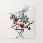 White Rabbit Alice Wonderland Rabbit of Hearts Jigsaw Puzzle<br><div class="desc">This is the classic character,  the White Rabbit,  in his suit of hearts as the herald of the Court of Hearts. From the orignal alice's adventures in Wonderland illustrated by John Tenniel.</div>