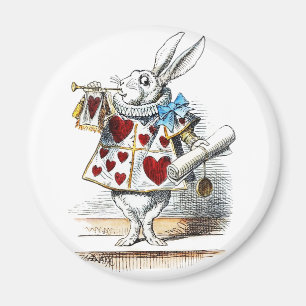 White Rabbit Alice Wonderland Rabbit of Hearts Magnet