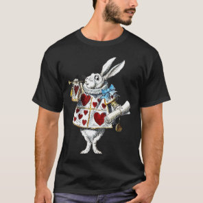 White Rabbit Alice Wonderland Rabbit of Hearts T-Shirt