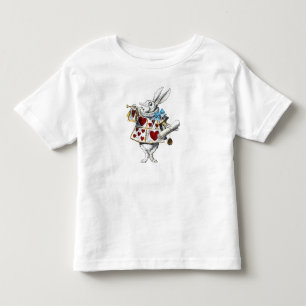 White Rabbit Alice Wonderland Rabbit of Hearts Toddler T-shirt
