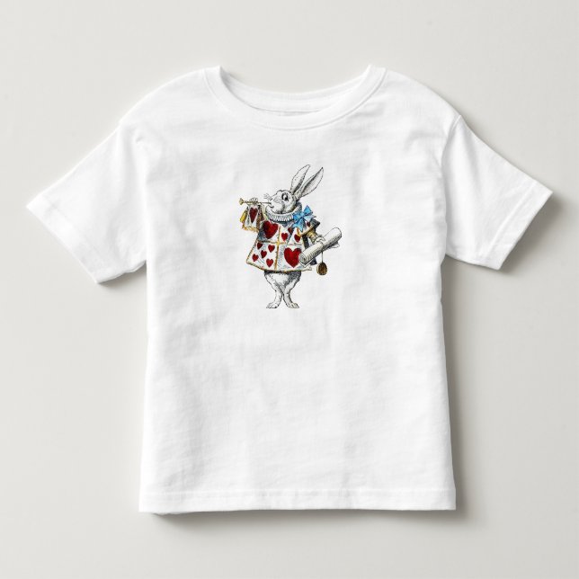 White Rabbit Alice Wonderland Rabbit of Hearts Toddler T-shirt (Front)