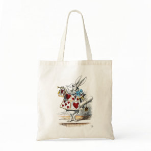 White Rabbit Alice Wonderland Rabbit of Hearts Tote Bag