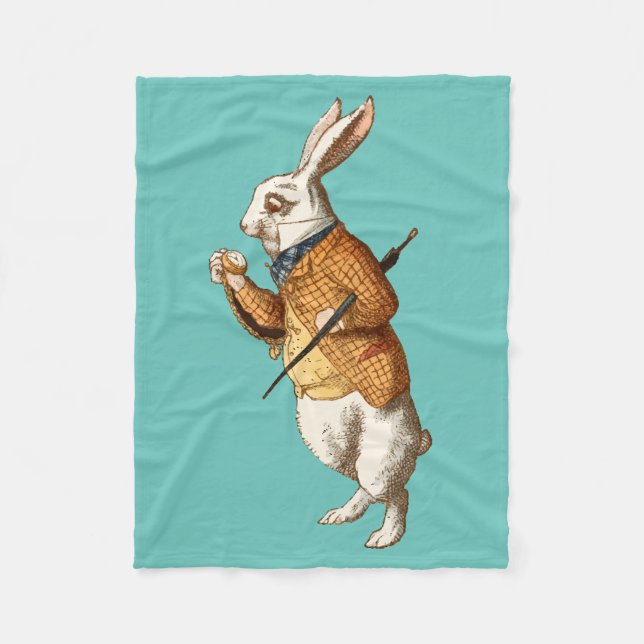White Rabbit (Alice's Adventures in Wonderland) Fleece Blanket (Front)