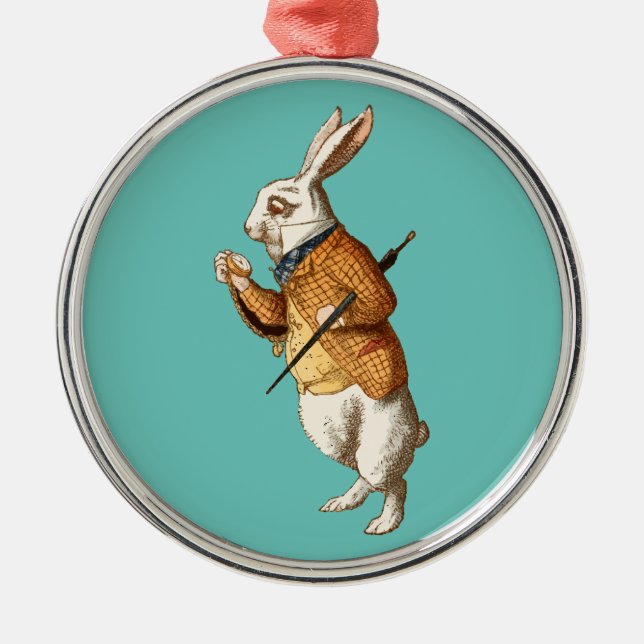 White Rabbit (Alice's Adventures in Wonderland) Metal Ornament (Front)