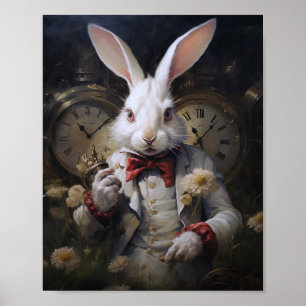 White Rabbit Always Late Poster