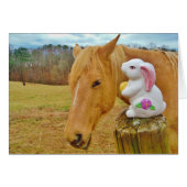 White rabbit and blond yellow horse (Front Horizontal)