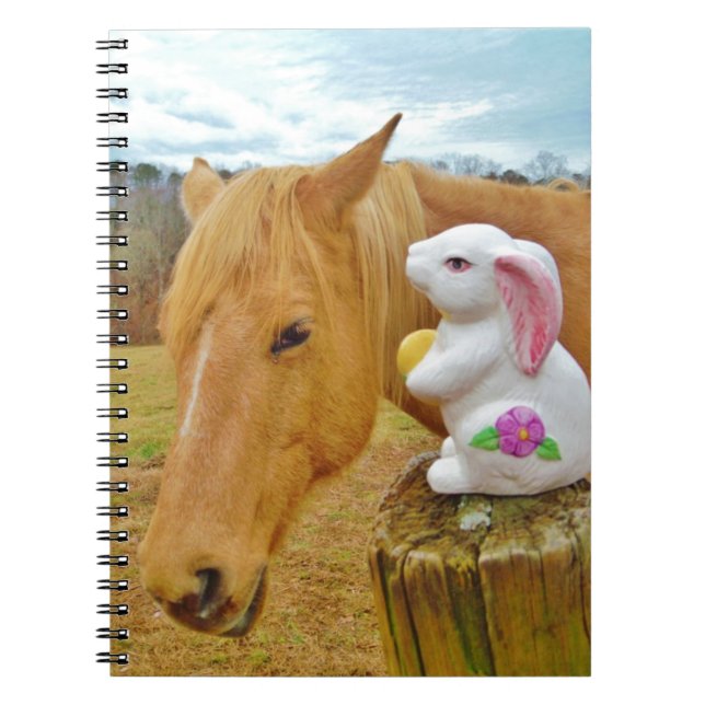White rabbit and blond yellow horse notebook (Front)