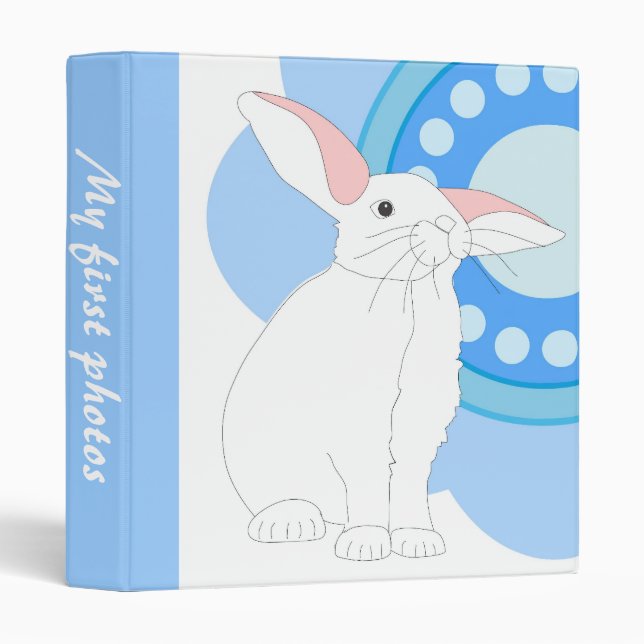 White rabbit and blue flower binder (Front/Spine)