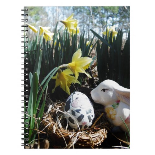 White rabbit and cow egg notebook