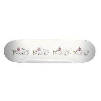 White Rabbit And Flower. Skateboard Deck by Animal_Art_By_Ali at Zazzle