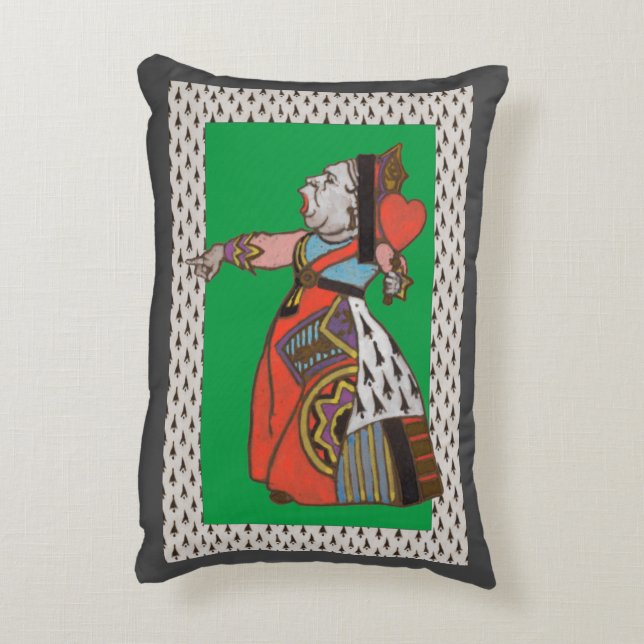 White Rabbit and Queen of Hearts Accent Pillow (Back(Vertical))