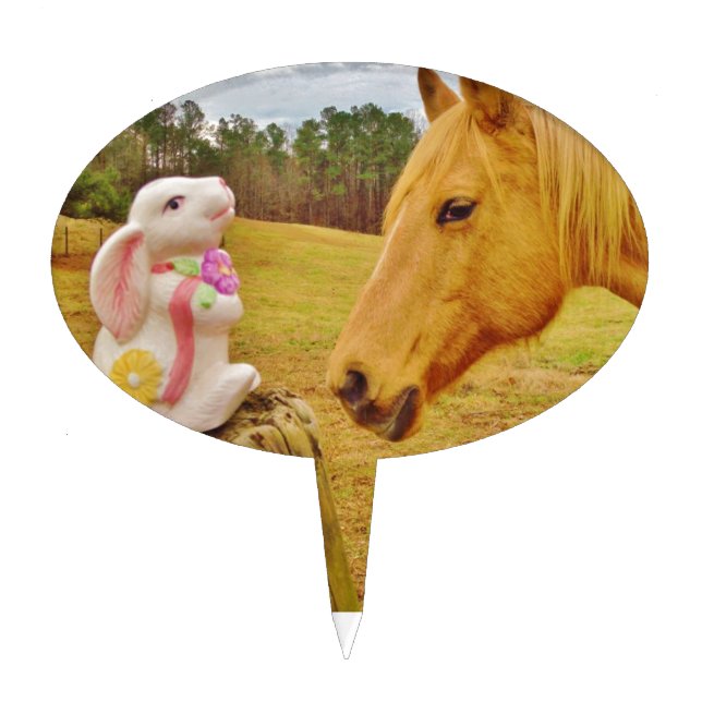 White Rabbit and Yellow Horse Cake Topper (Front)