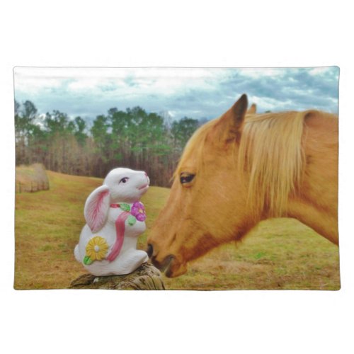 White Rabbit and Yellow Horse Cloth Placemat