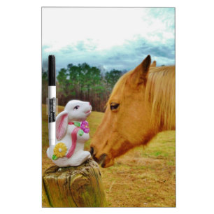 White Rabbit and Yellow Horse Dry Erase Board