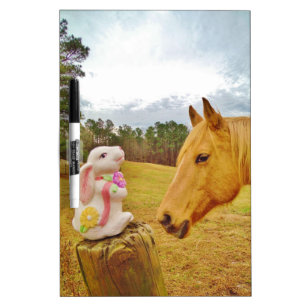 White Rabbit and Yellow Horse Dry-Erase Board