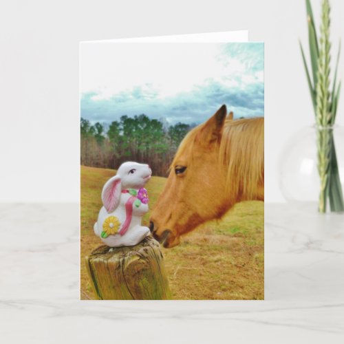 White Rabbit and Yellow Horse Holiday Card