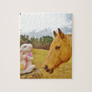 White Rabbit and Yellow Horse Jigsaw Puzzle