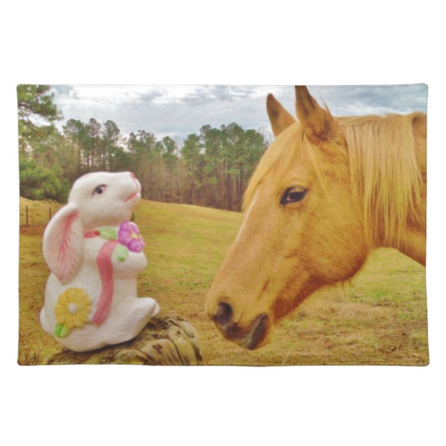 White Rabbit and Yellow Horse Placemat (Front)