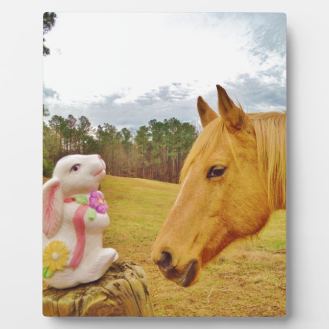 White Rabbit and Yellow Horse Plaque (Front)
