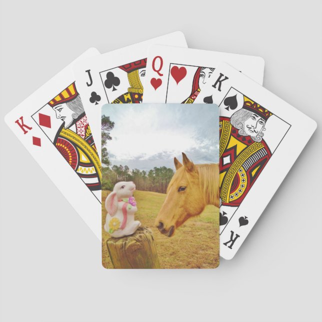 White Rabbit and Yellow Horse Poker Cards (Back)