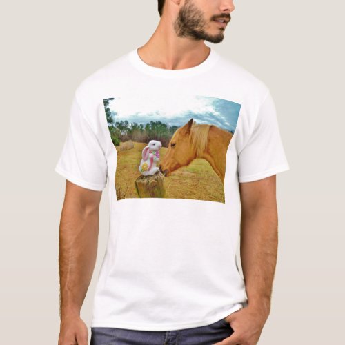 White Rabbit and Yellow Horse T_Shirt