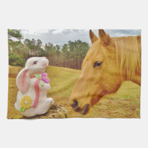 White Rabbit and Yellow Horse Towel