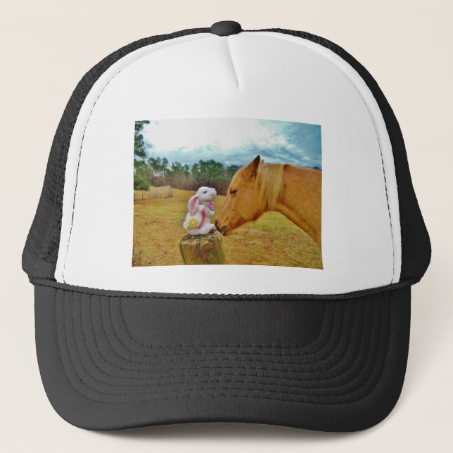 White Rabbit and Yellow Horse Trucker Hat (Front)