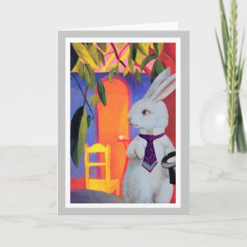 White Rabbit At The Turkish Cafe - Macke Composite Holiday Card by AnthroAnimals at Zazzle