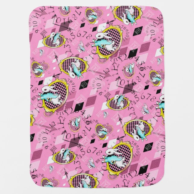 white rabbit baby blanket or lap throw (Front)