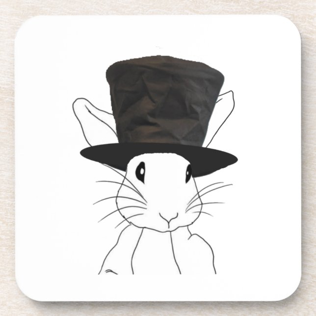 White Rabbit Beverage Coaster (Front)