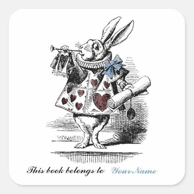 White Rabbit Bookplate Sticker (Front)