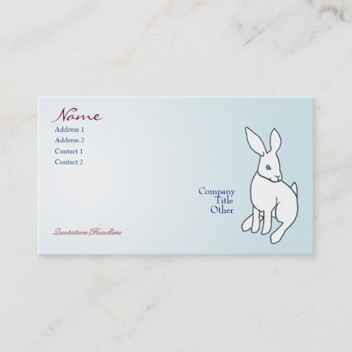 Customizable White Rabbit Business Cards