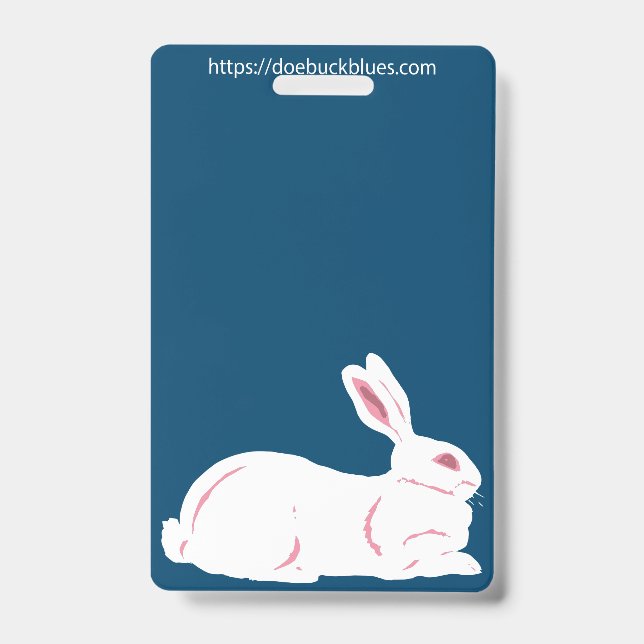 White Rabbit Cage Name Tag Badge (Front)