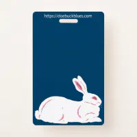 White Rabbit Cage Name Tag Badge