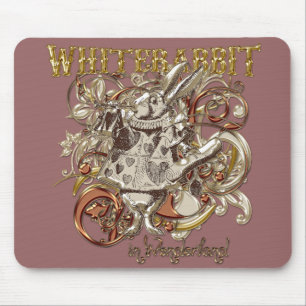 White Rabbit Carnivale Style (Gold Version) Mouse Pad