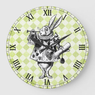 White Rabbit Checkered Wall Clock
