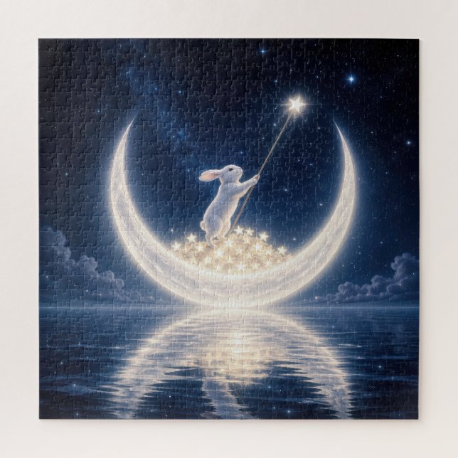 White Rabbit Collecting Stars Jigsaw Puzzle (Vertical)