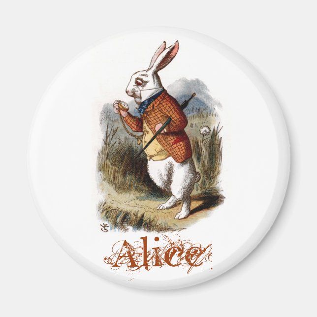 White Rabbit (color) Magnet (Front)
