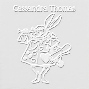 White Rabbit Court Trumpeter Alice Adv  Wonderland Embosser