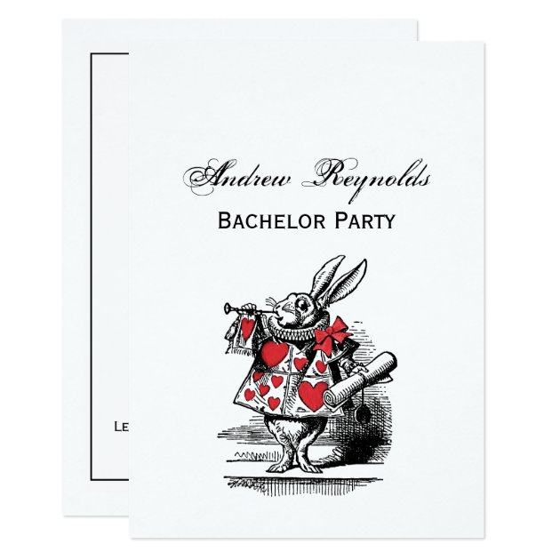White Rabbit Court Trumpeter Alice In Wonderland Invitation