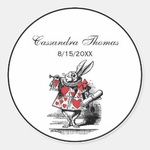 White Rabbit Court Trumpeter Alice in Wonderland Classic Round Sticker