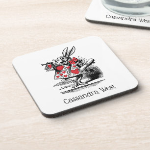 White Rabbit Court Trumpeter Alice in Wonderland Coaster