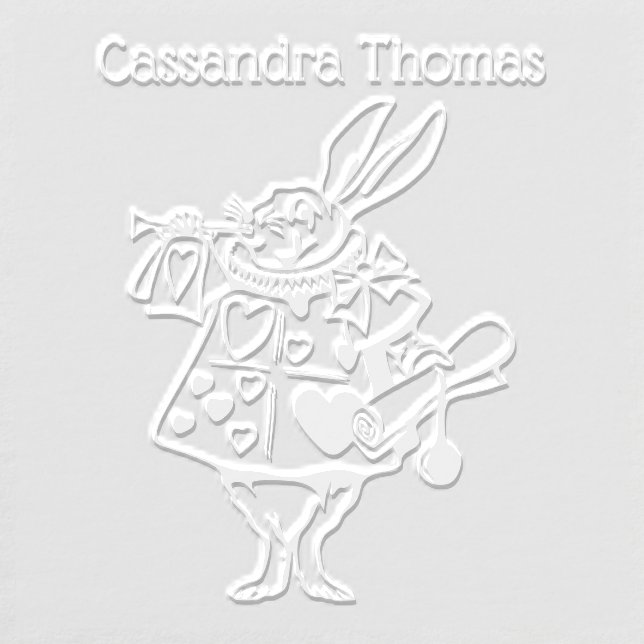 White Rabbit Court Trumpeter Alice in Wonderland Embosser (Design)