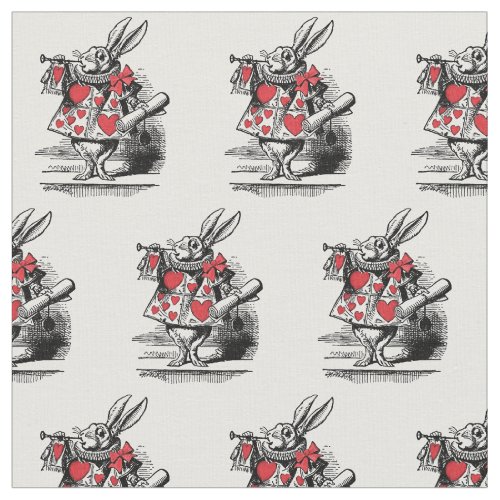 White Rabbit Court Trumpeter Alice in Wonderland Fabric