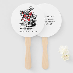 White Rabbit Court Trumpeter Alice in Wonderland Hand Fan