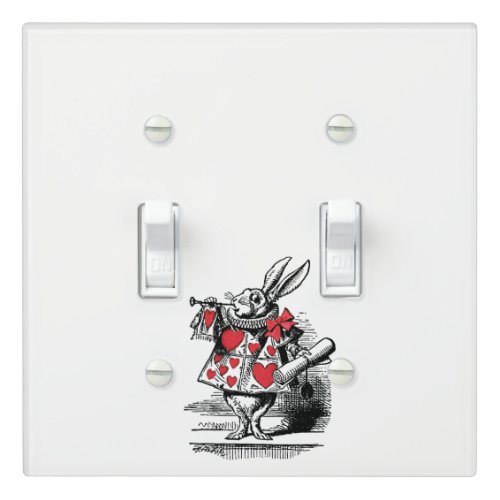 White Rabbit Court Trumpeter Alice in Wonderland Light Switch Cover