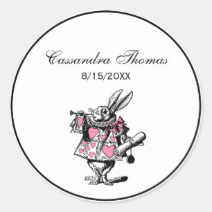 White Rabbit Court Trumpeter Alice in Wonderland P Classic Round Sticker