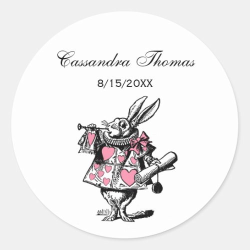 White Rabbit Court Trumpeter Alice in Wonderland P Classic Round Sticker